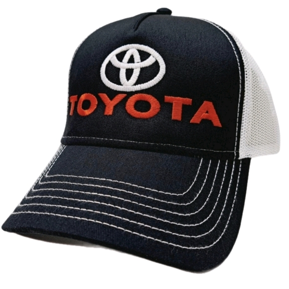 Handmade Accessories - Toyota Racing TRD GRMN PRO TEQ Retro Vintage Style Embroidered Trucker Hat Cap